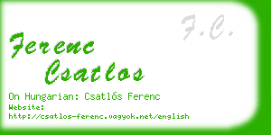 ferenc csatlos business card