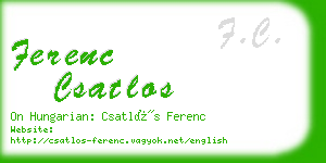ferenc csatlos business card